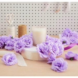 50 Pack | Lavender Purple Rose 3 Inch Silk Flower Heads Wedding Flowers - New